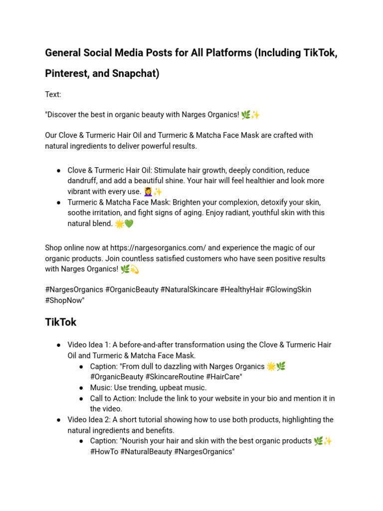 General Social Media Posts For All Platforms (Including TikTok ...