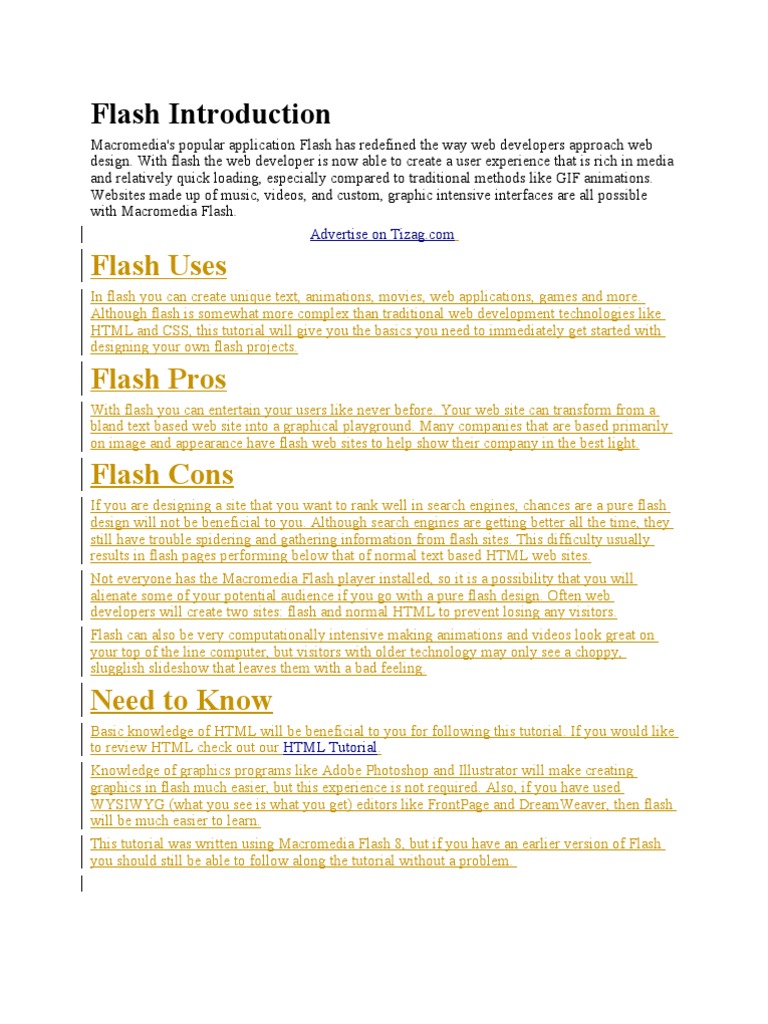Flash Introduction | PDF