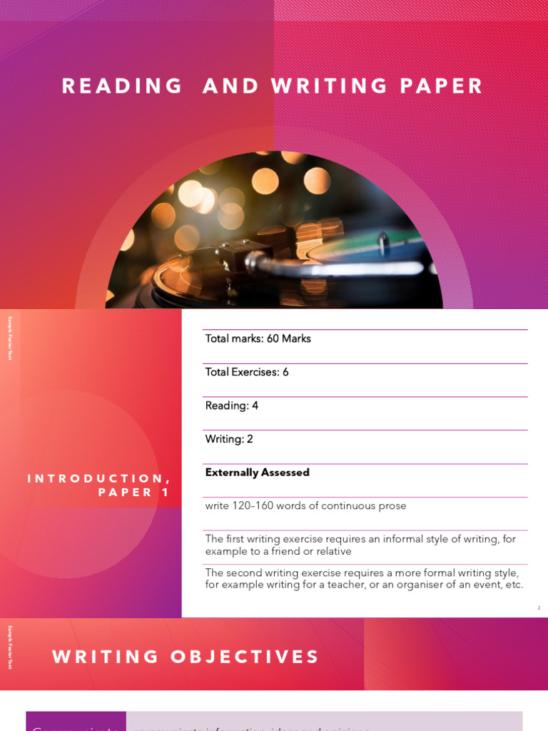 IGCSE Reading and Writing Assessment Guide | PDF | Psycholinguistics ...