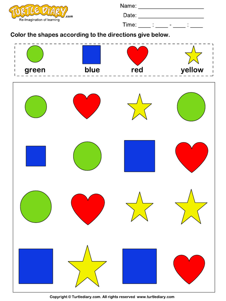 Answer Identify Shapes and Color Them | PDF