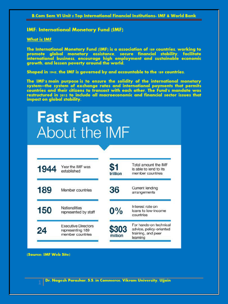 IMF and World Bank Overview | PDF | International Monetary Fund | World ...