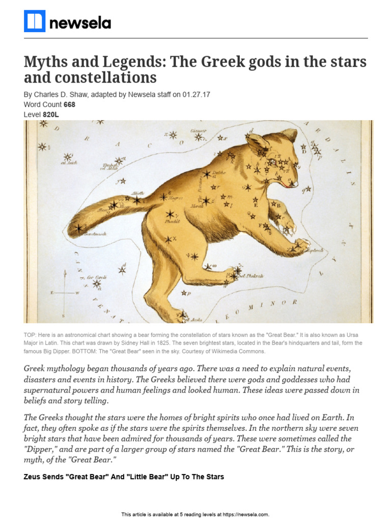 Greek Myths Behind Star Constellations | PDF | Eclipse | Solar Eclipse
