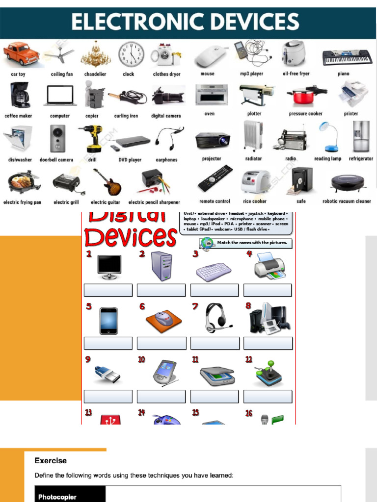 Match Tech Names with Images | PDF