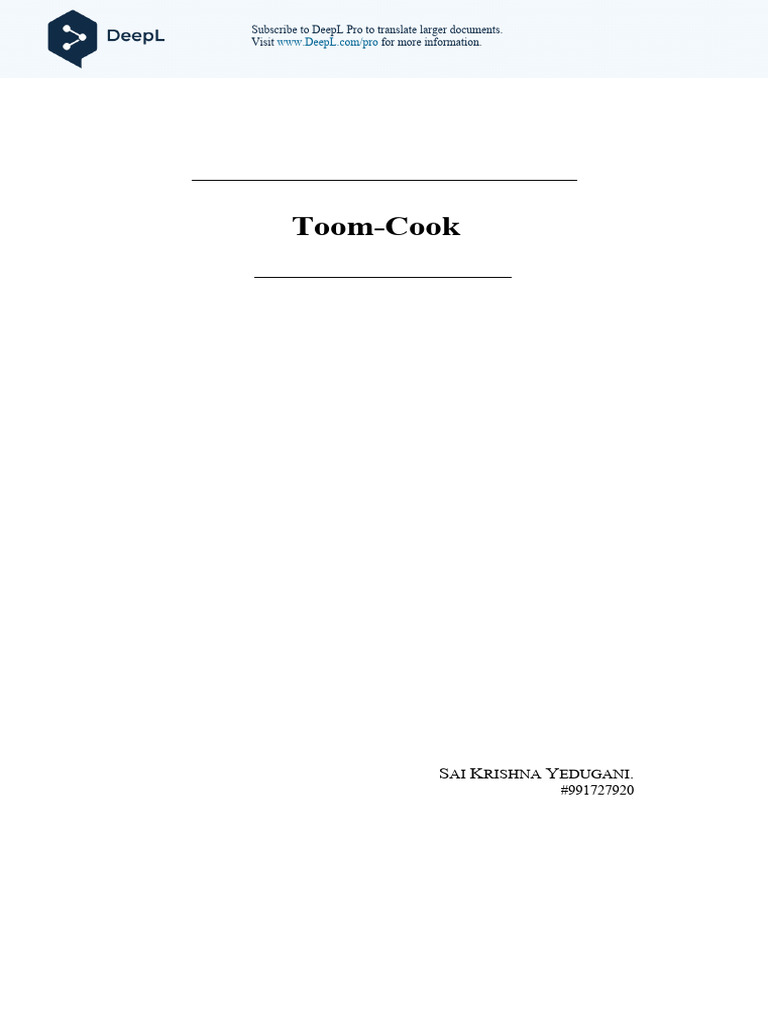 ToomCook Id | PDF