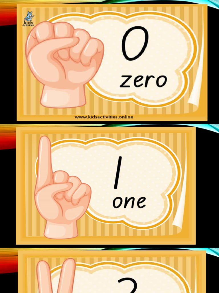 Numbers With Hand Count | PDF