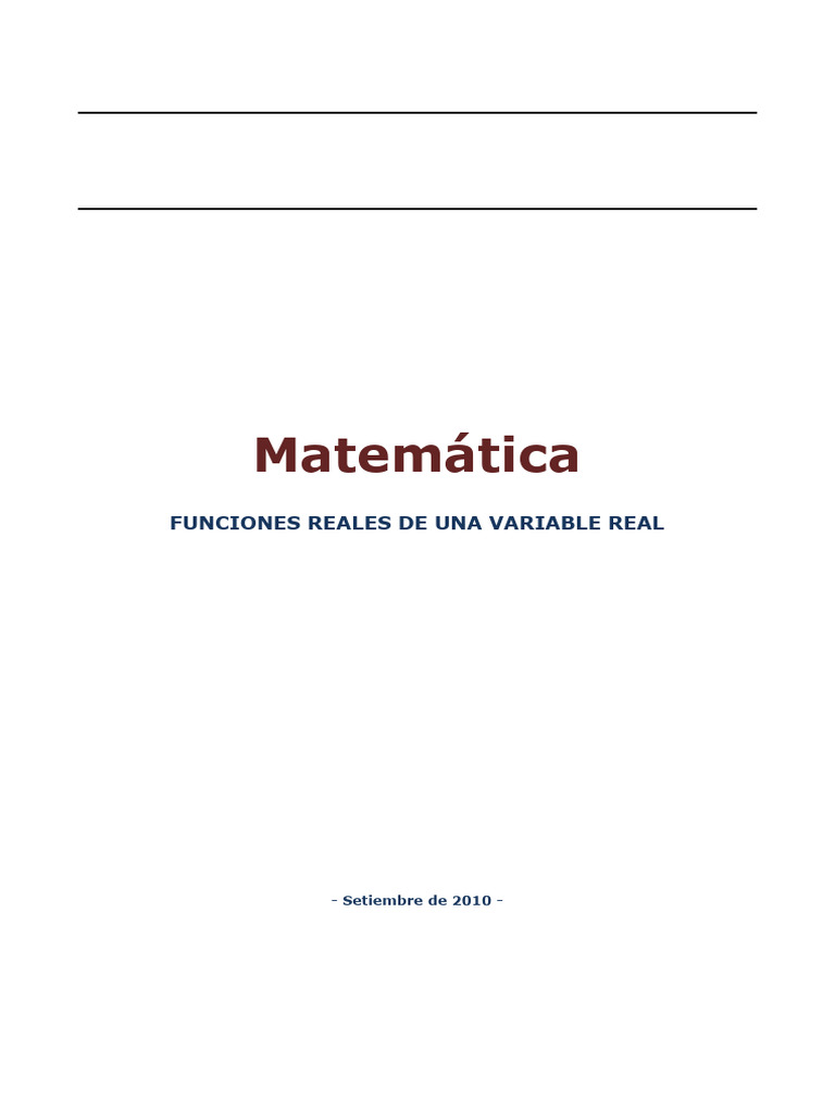 Funciones Reales de una Variable Real | PDF | Función (Matemáticas ...