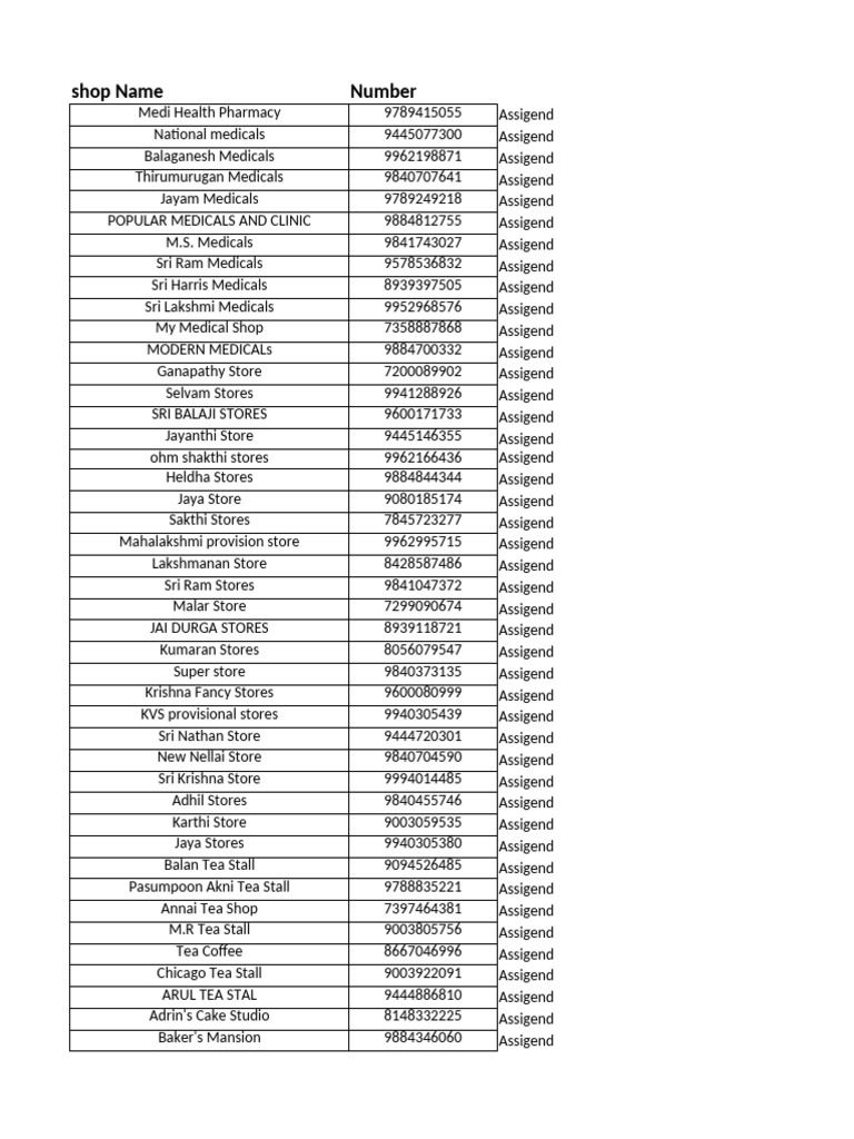 Local Medical and Fancy Stores List | PDF