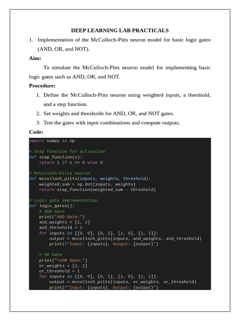 DEEP LEARNING LAB PRACTICALS | PDF | Theoretical Computer Science ...