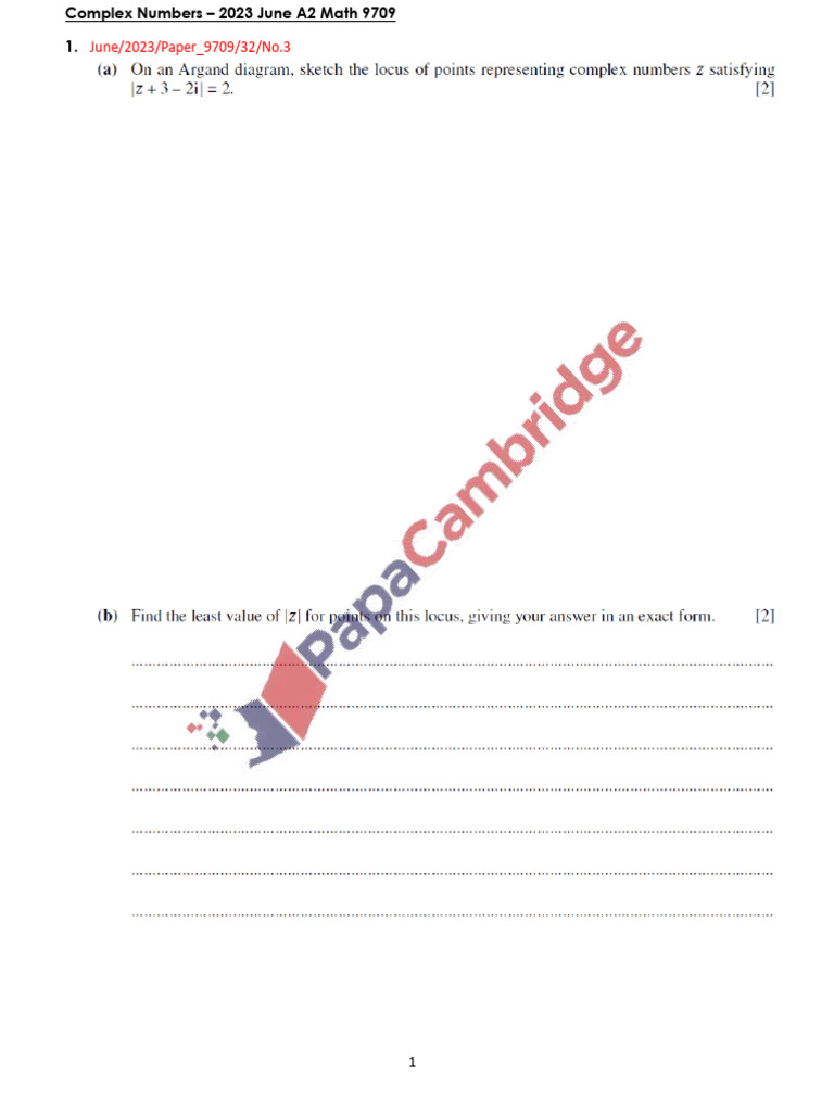 June 2023 A2 Math Complex Numbers | PDF