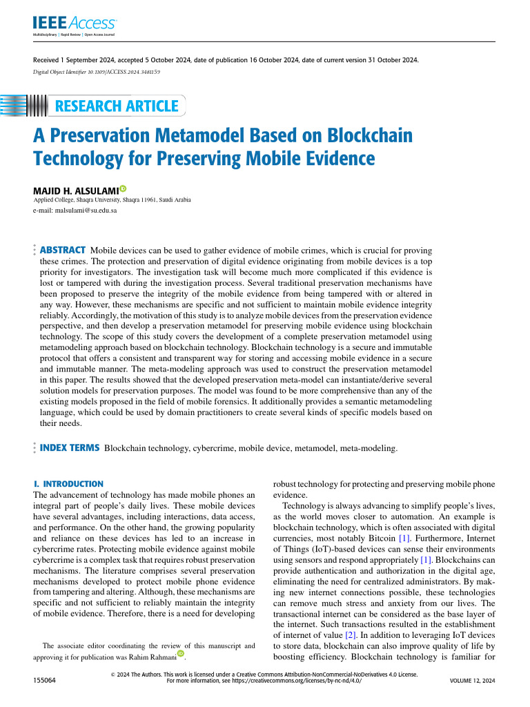 A Preservation Metamodel Based On Blockchain Technology For Preserving ...