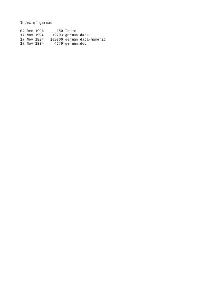 German Data Index Overview | PDF