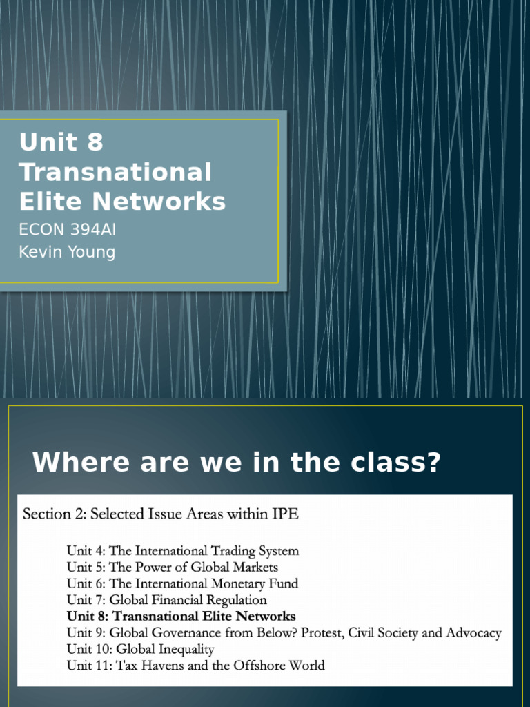ECON 394AI Transnational Elite Networks SUMMER12024 | PDF | Governance ...