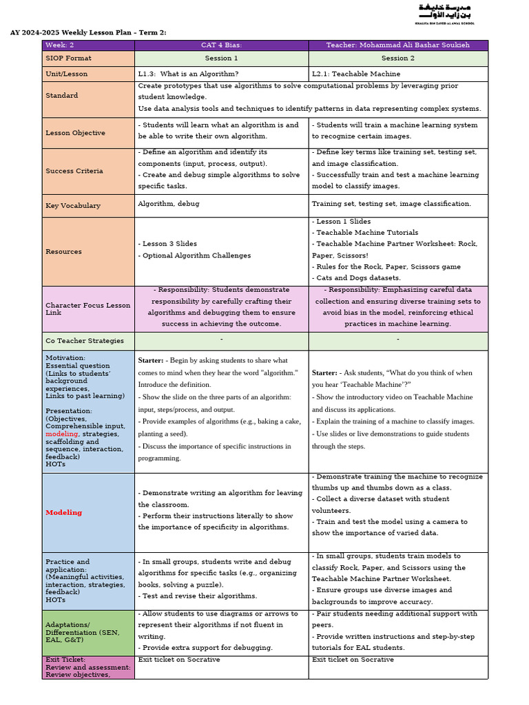 Steam - t2 - Grade 7 - Week 2 | PDF | Machine Learning | Algorithms