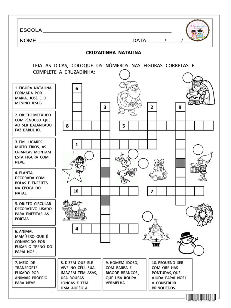 Cruzadinha Natalina@sosprofessoratividades | PDF