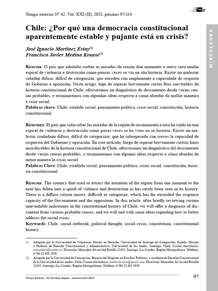 Crisis en la Democracia Chilena | PDF | Chile | Augusto Pinochet