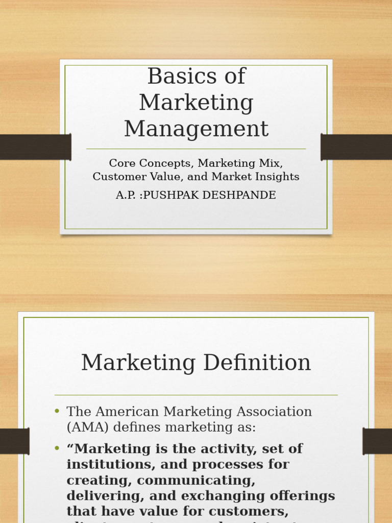 Marketing Management Essentials Guide | PDF | Marketing | Market ...