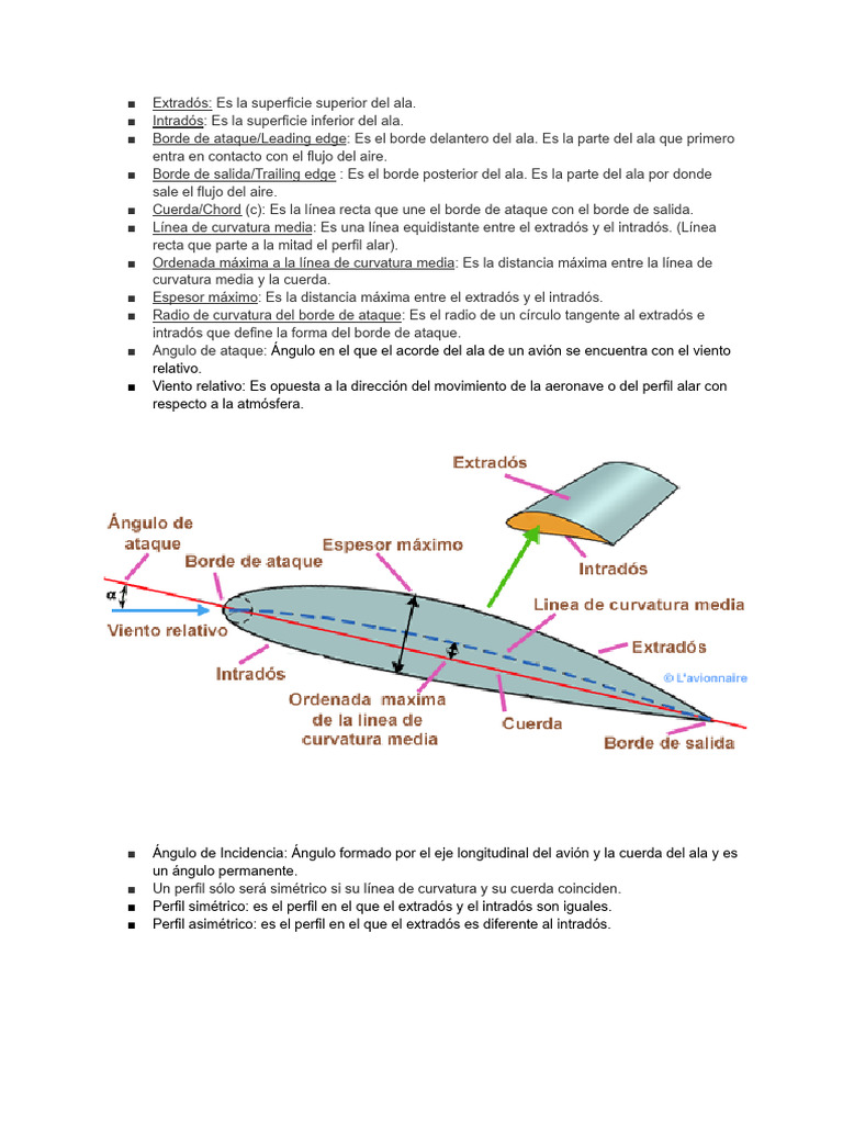 Partes y características del ala aeronáutica | PDF | Superficie ...