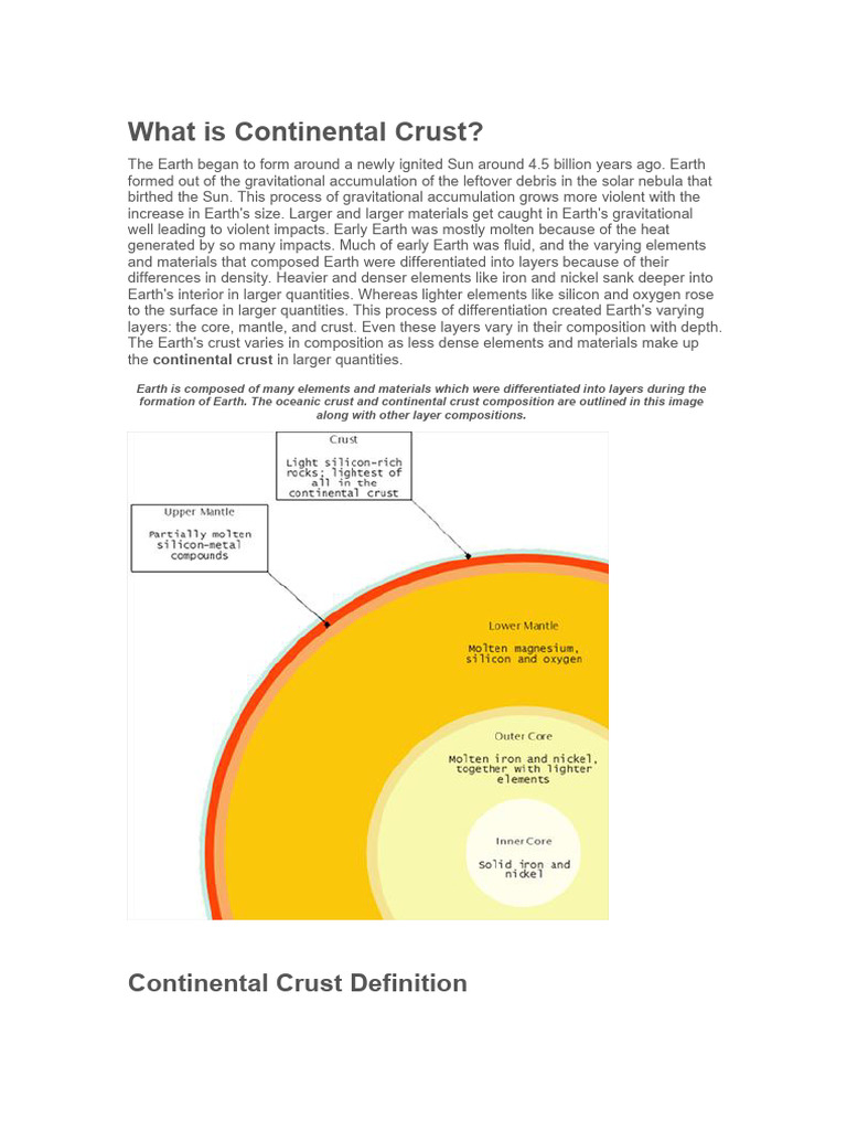 Understanding Continental Crust Composition | PDF | Crust (Geology ...