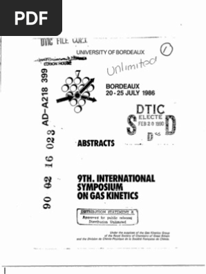 9th International Symposium On Gas Kinetics Chemical - 