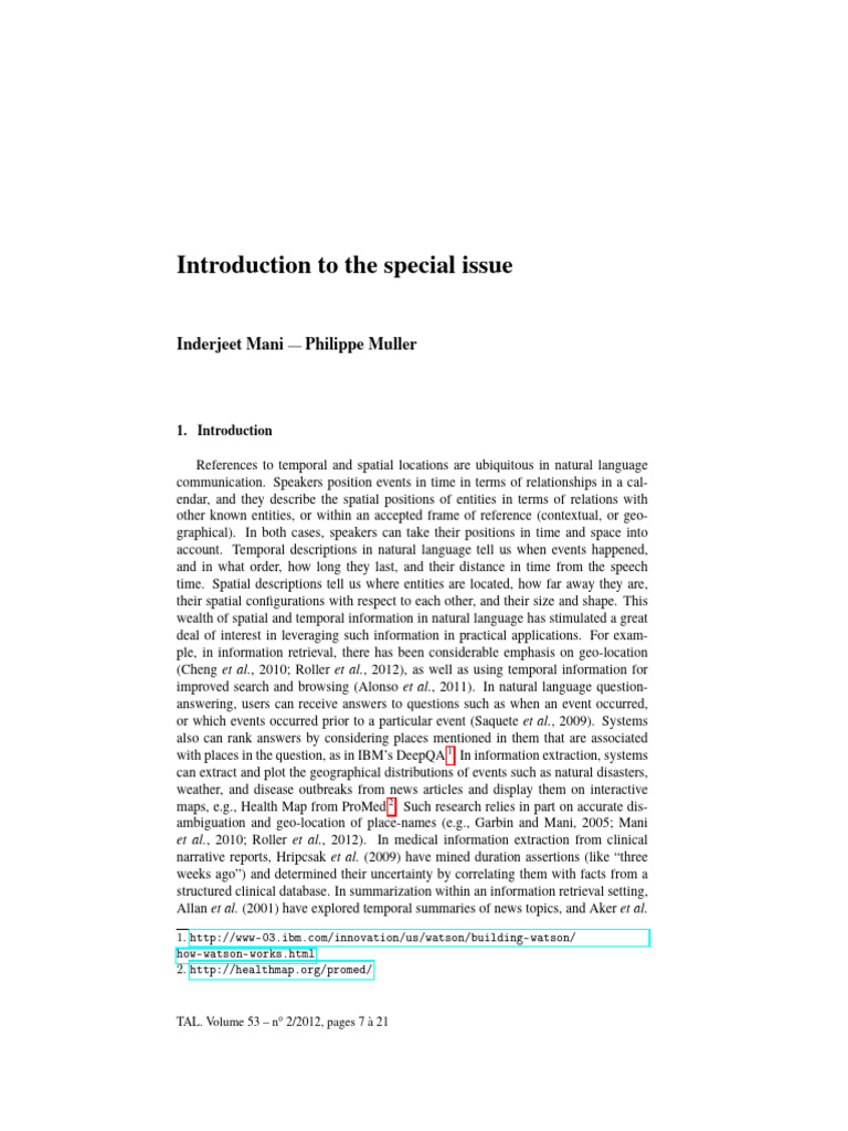 Processing Temporal and Spatial Language | PDF | Semantics | Annotation