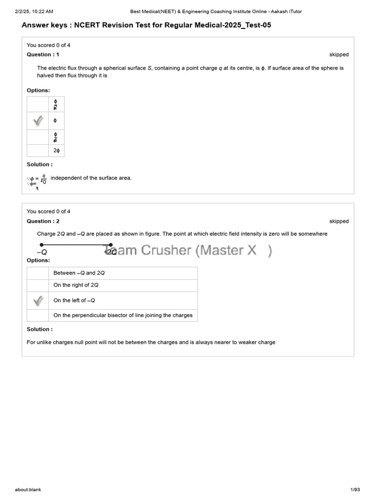 NCERT Medical Physics Revision Test 2025 | PDF | Capacitance | Capacitor