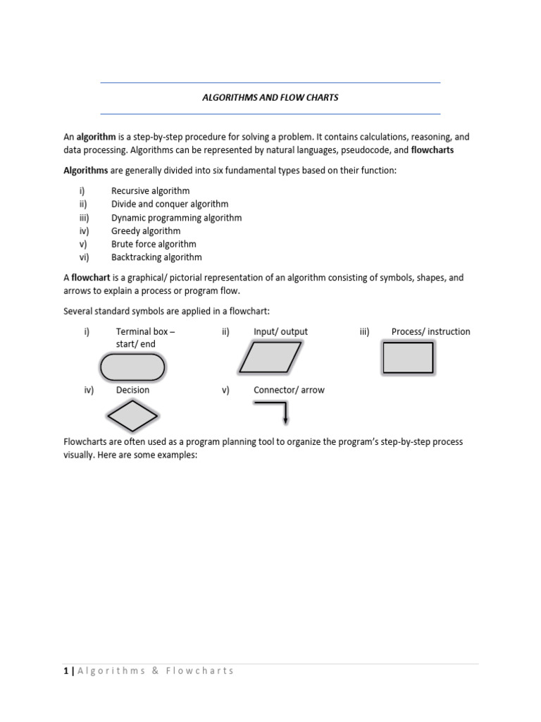 02 Algorithms and Flow Charts | PDF | Algorithms | Software Engineering