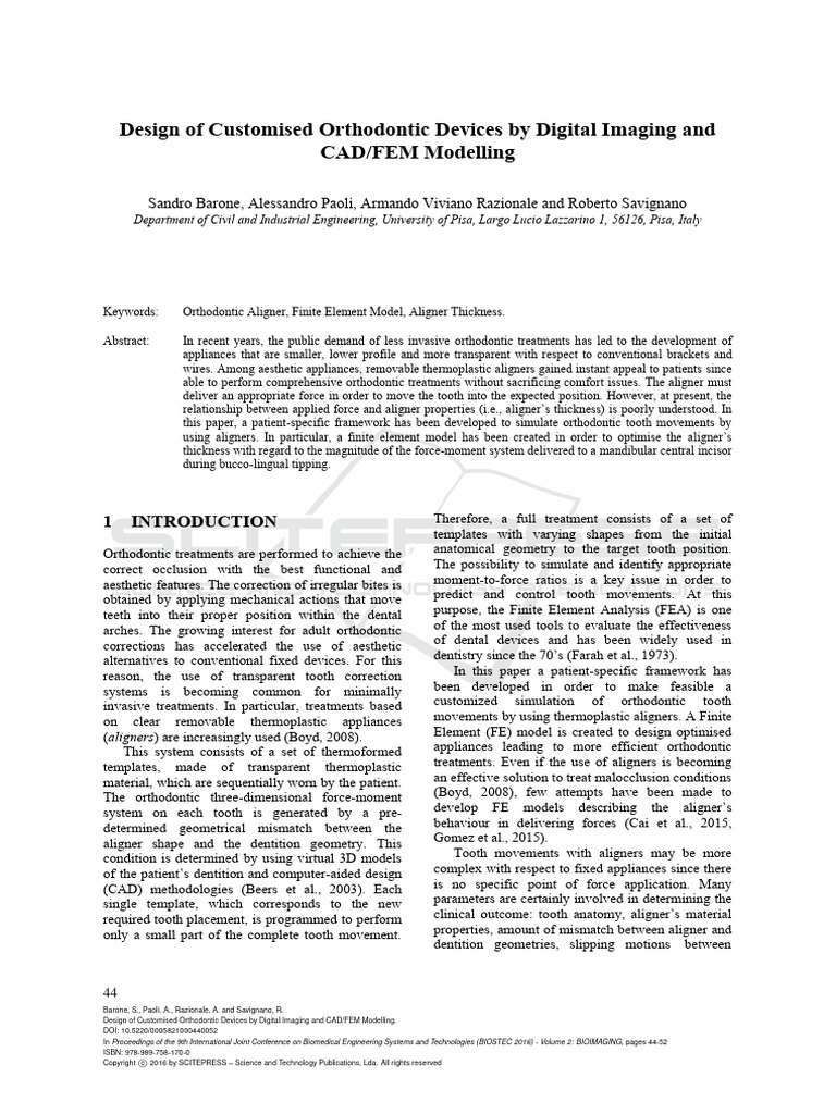 Design of Customised Orthodontic Devices by Digital Imaging | PDF ...
