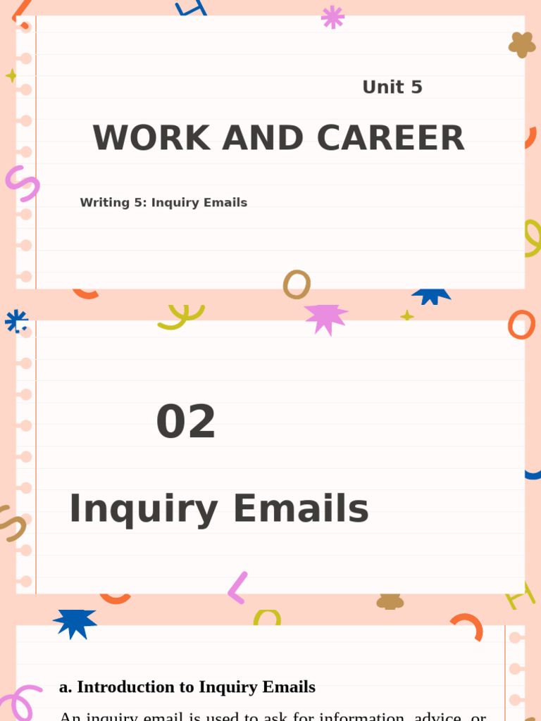 Writing 5- Inquiry Emails | PDF