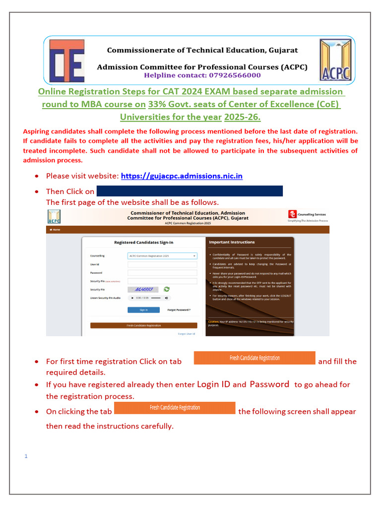 CAT 2024 MBA Registration Guide | PDF