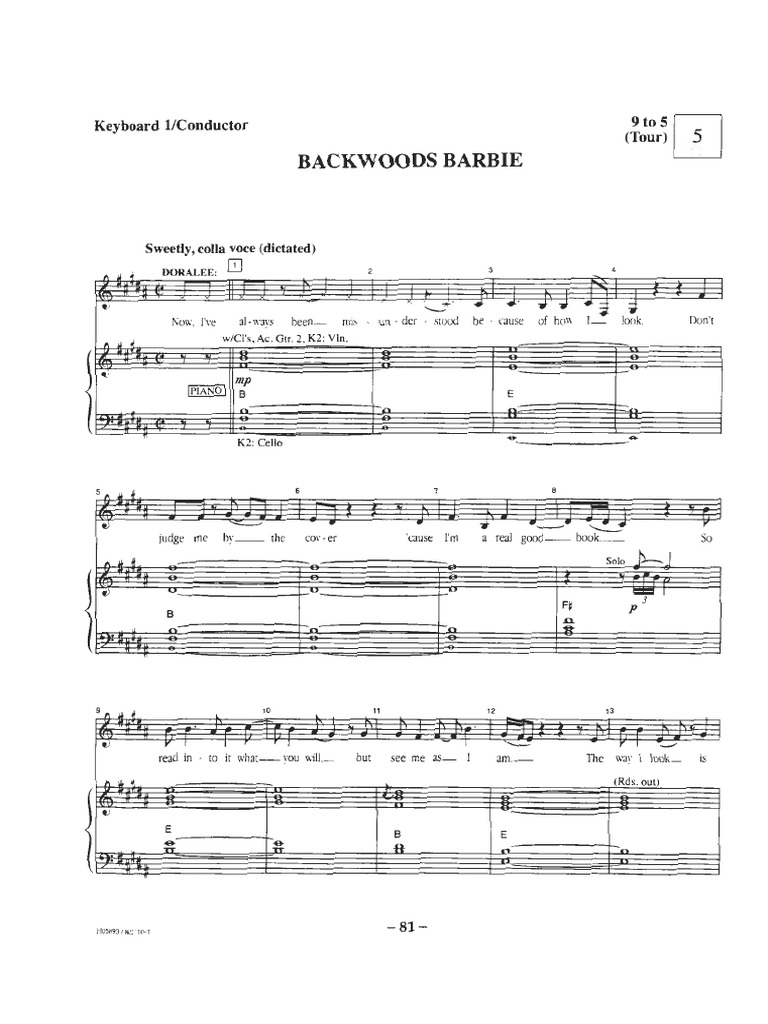 Backwoods Barbie - Piano Score | PDF