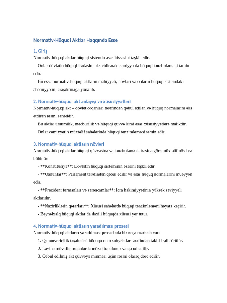 Normativ Huquqi Aktlar Esse Updated | PDF