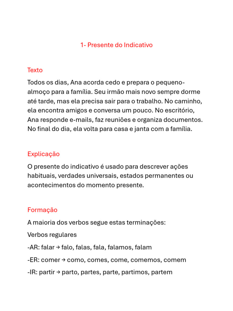 Tempos Verbais em Português: Guia Completo | PDF | Linguística