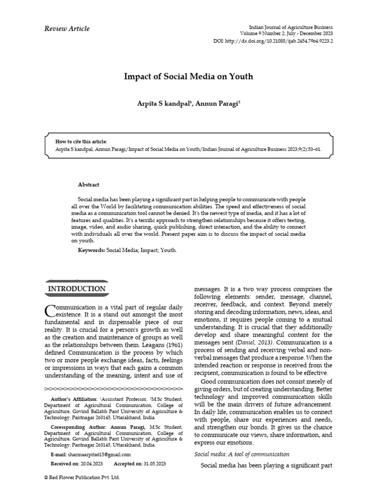 Social Media's Influence on Youth | PDF | Social Media | Popular ...
