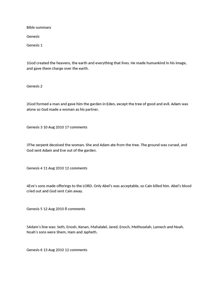 Numbers 1 Bible Summary