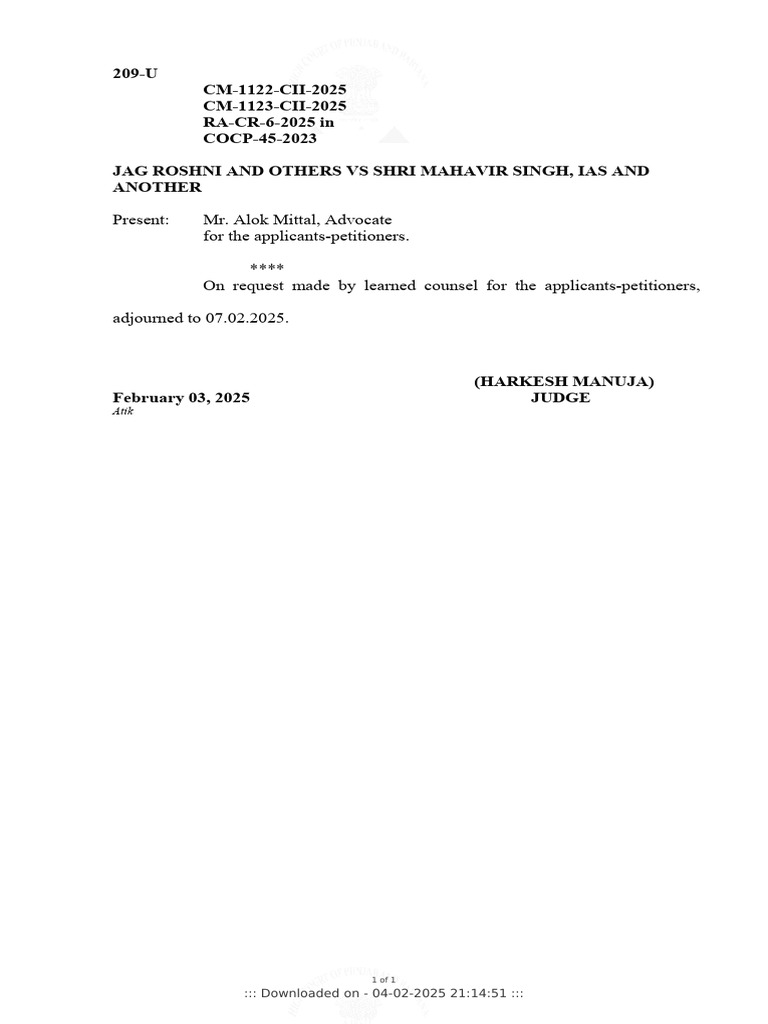 CM 1122-Cii 2025 03 02 2025 Interim Order | PDF