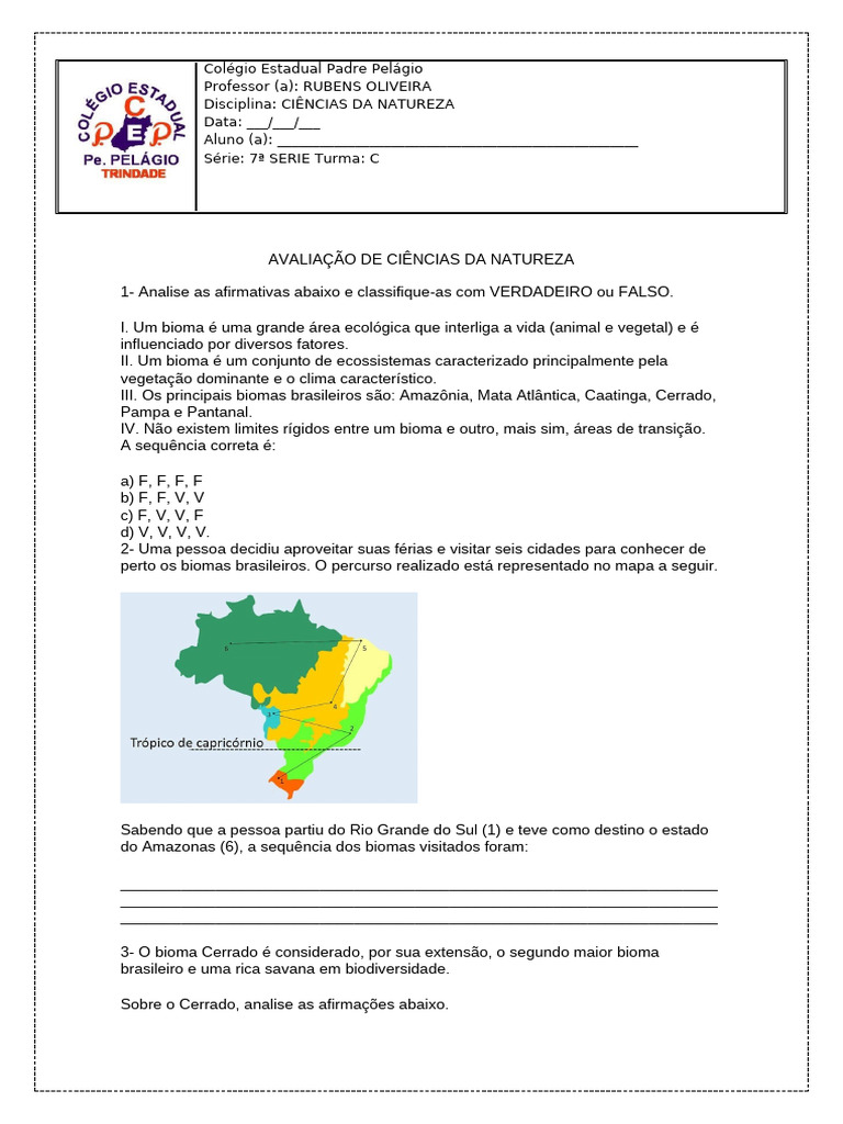 CIENCIAS DA NATUREZA 7C | PDF | Ambiente natural | Ecologia