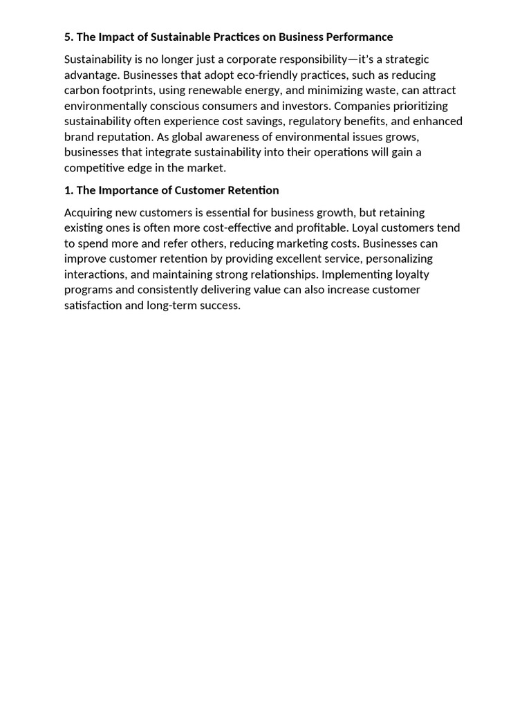 Sustainable Practices Boost Business Performance | PDF