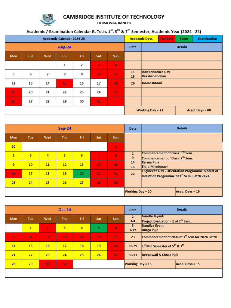 Academic Calendar 2024-25 Overview | PDF | Religious Holidays | Observances