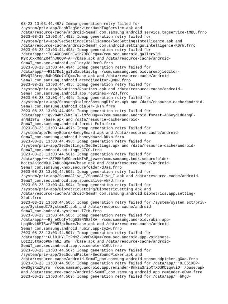 Idmap Generation Failures Log | PDF | Android (Robot) | Microsoft Windows