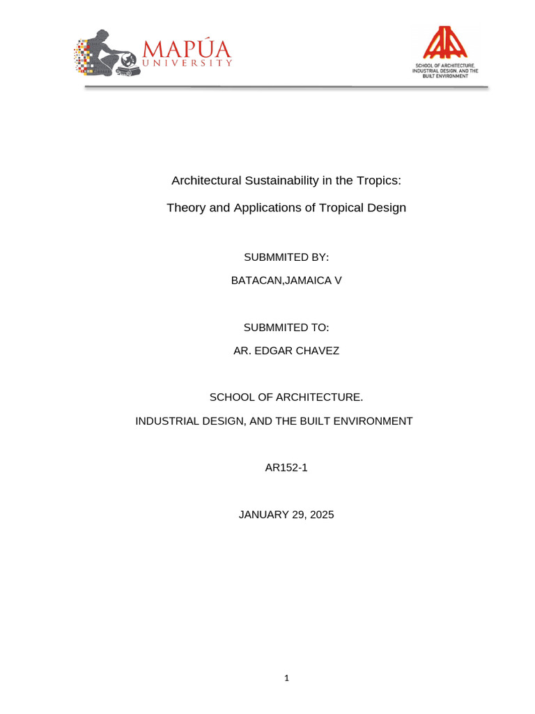 Tropical Architecture: Sustainable Design Principles | PDF ...