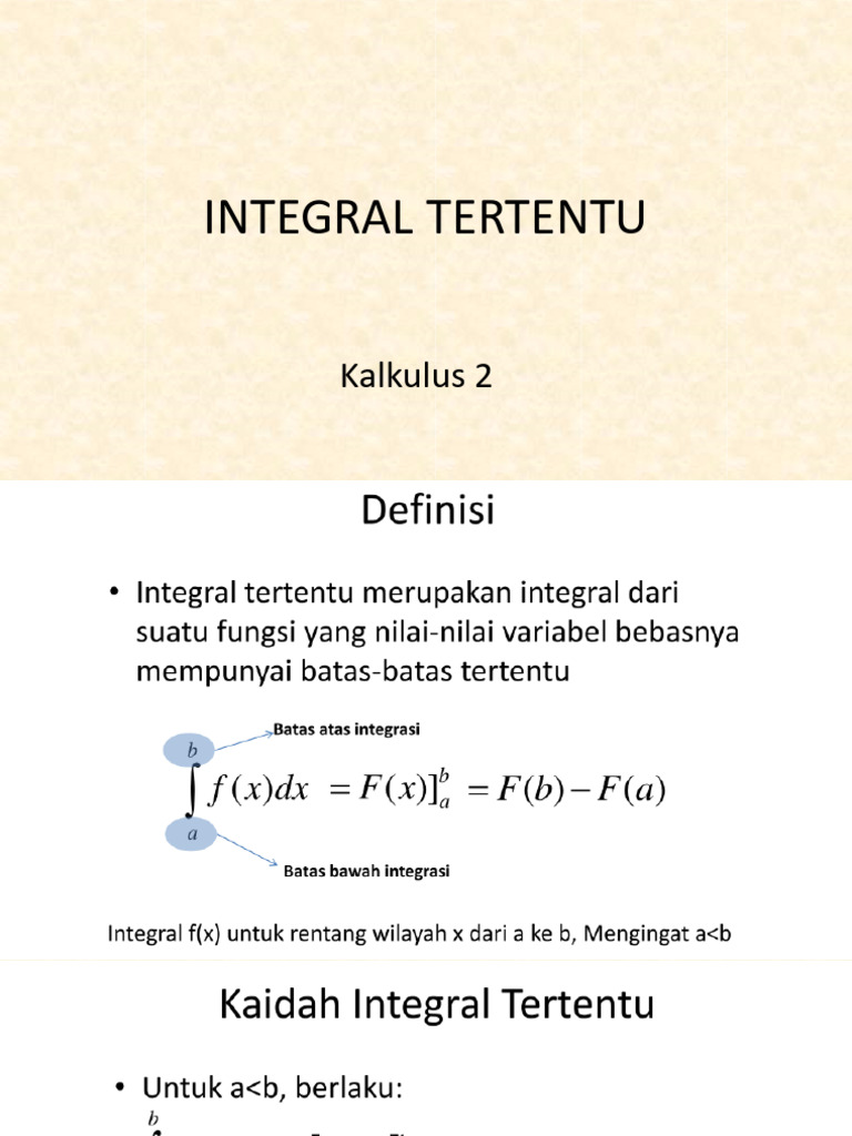 Integral Tentu: Kalkulus 2 Latihan | PDF