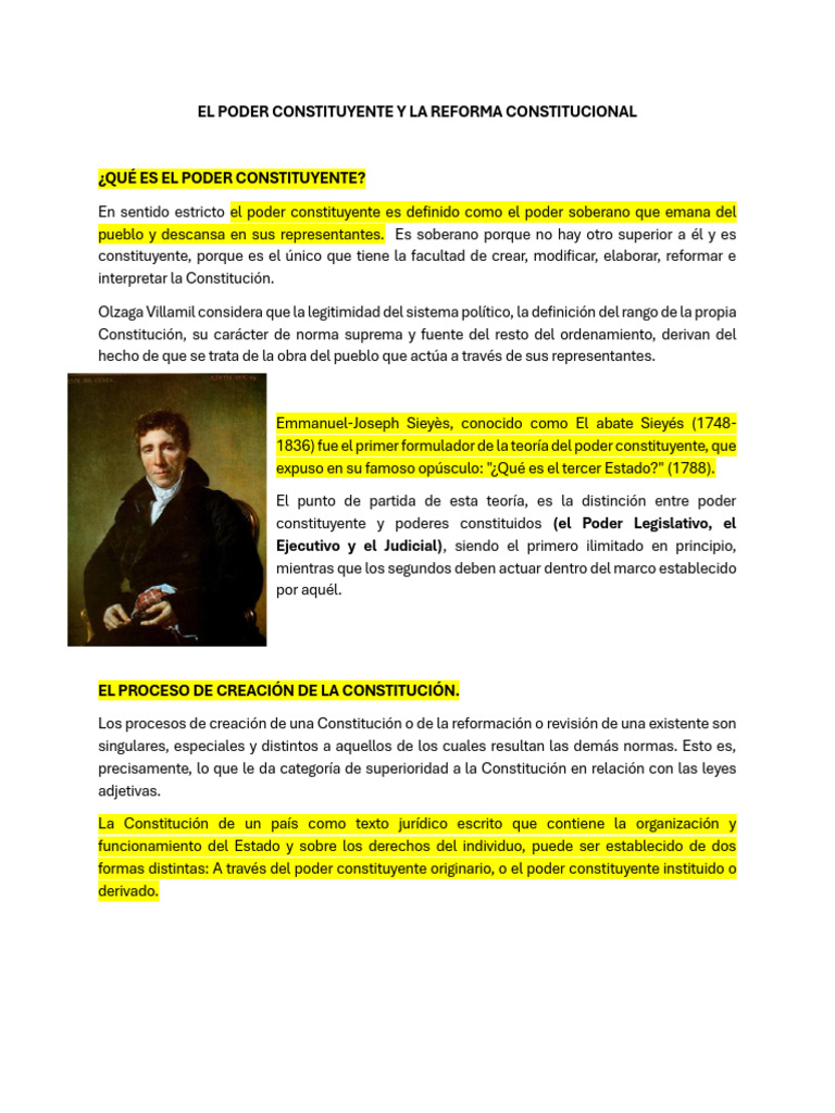 Poder Constituyente y Reforma Constitucional | PDF | Constitución ...