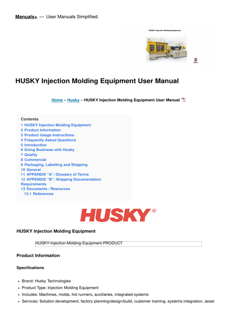 Injection Molding Equipment Manual | PDF | Supply Chain | Arbitration