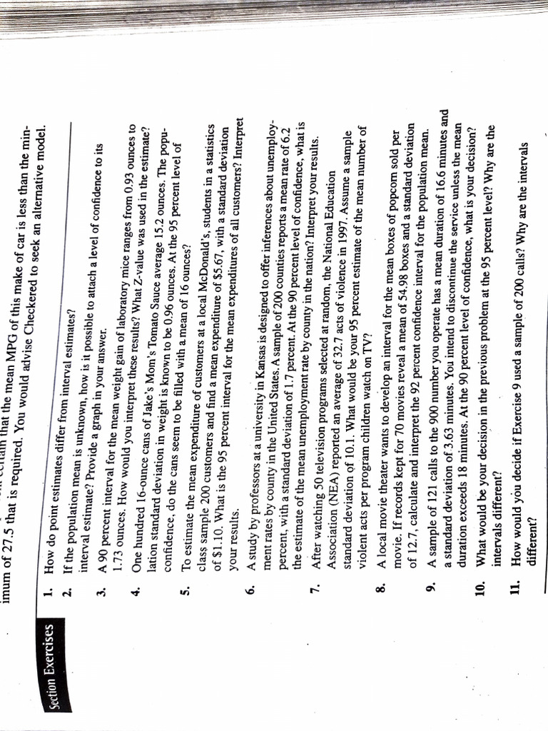 Statistical Estimation and Confidence Intervals | PDF | Confidence ...