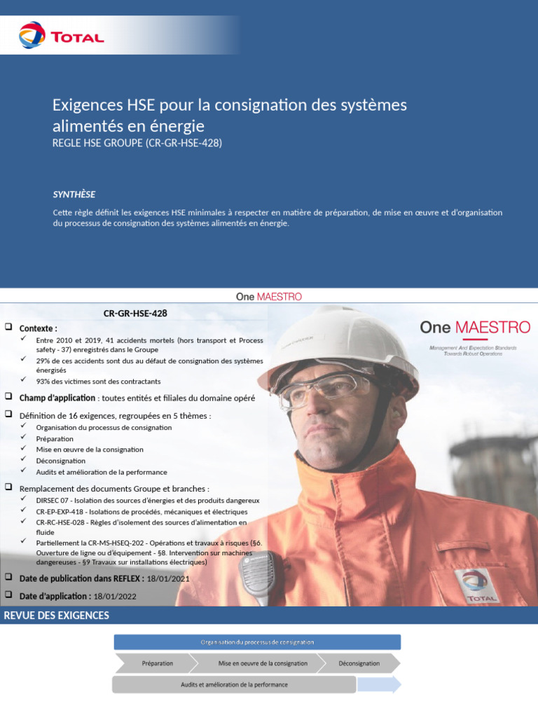 Exigences HSE pour la consignation énergétique | PDF