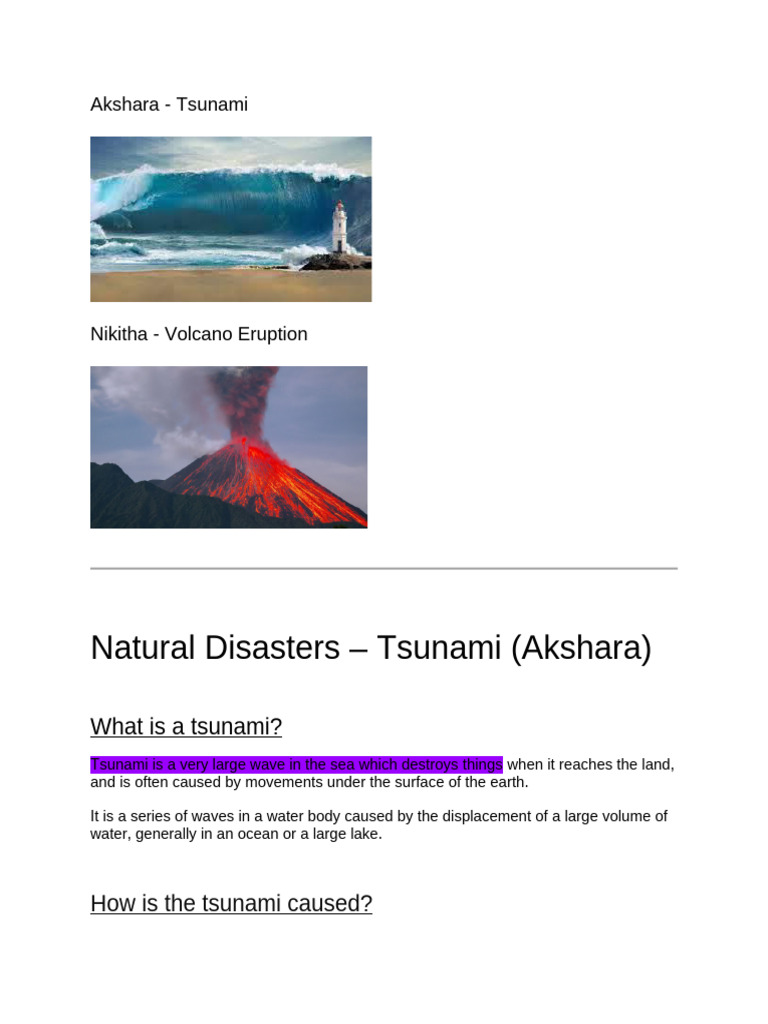 Natural Disasters - Main Document | PDF | Volcano | Lava