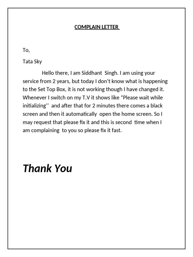Complain Letter | PDF