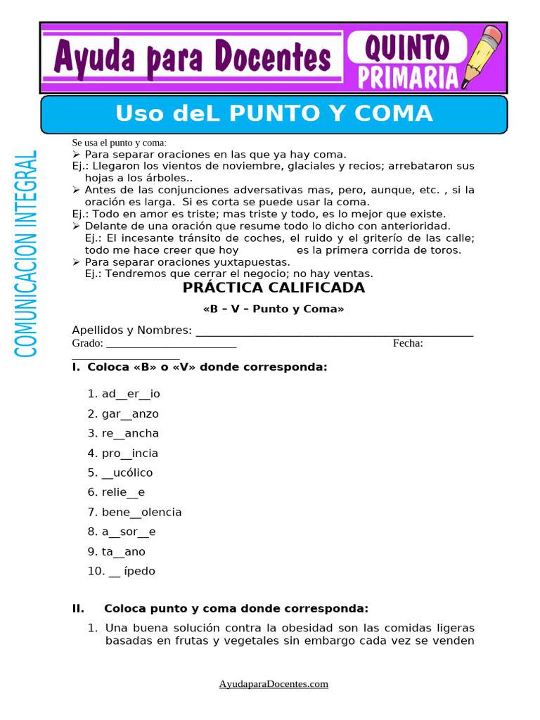 Uso del Punto y Coma en Oraciones | PDF | Animales domesticados | Alimentos
