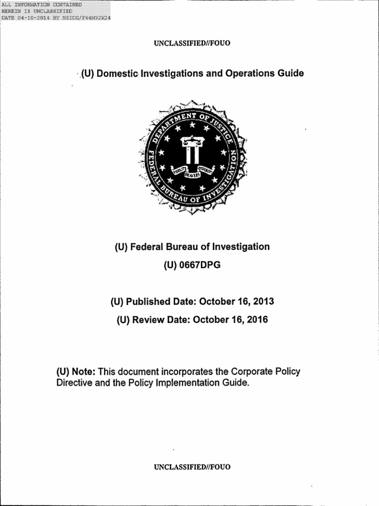 FBI Domestic Investigations and Operations Guide - DIOG - 2013 Version ...