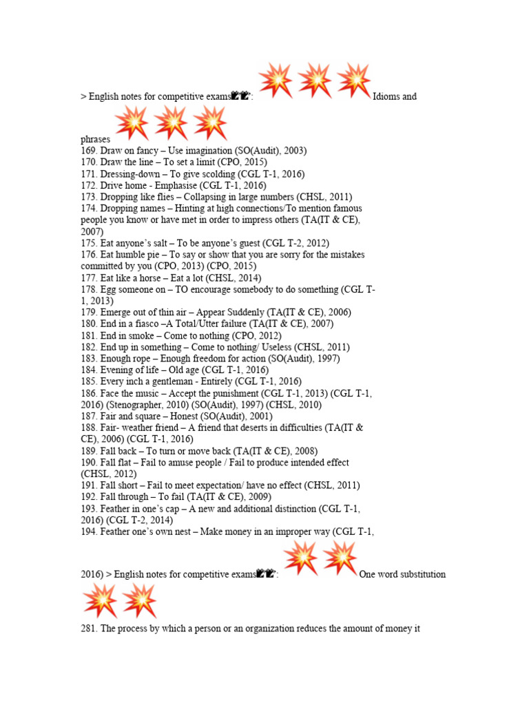 English notes for competitive exams?? | PDF